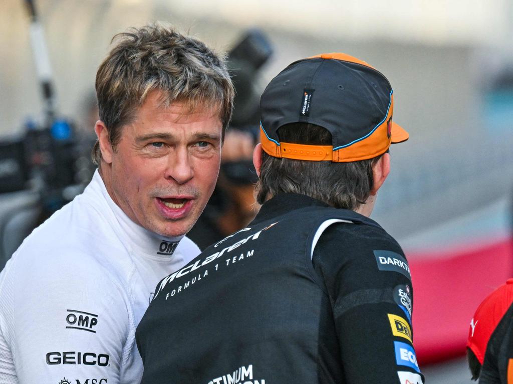 US actor Brad Pitt spoke with Oscar Piastri before the start of the Abu Dhabi Formula One Grand Prix