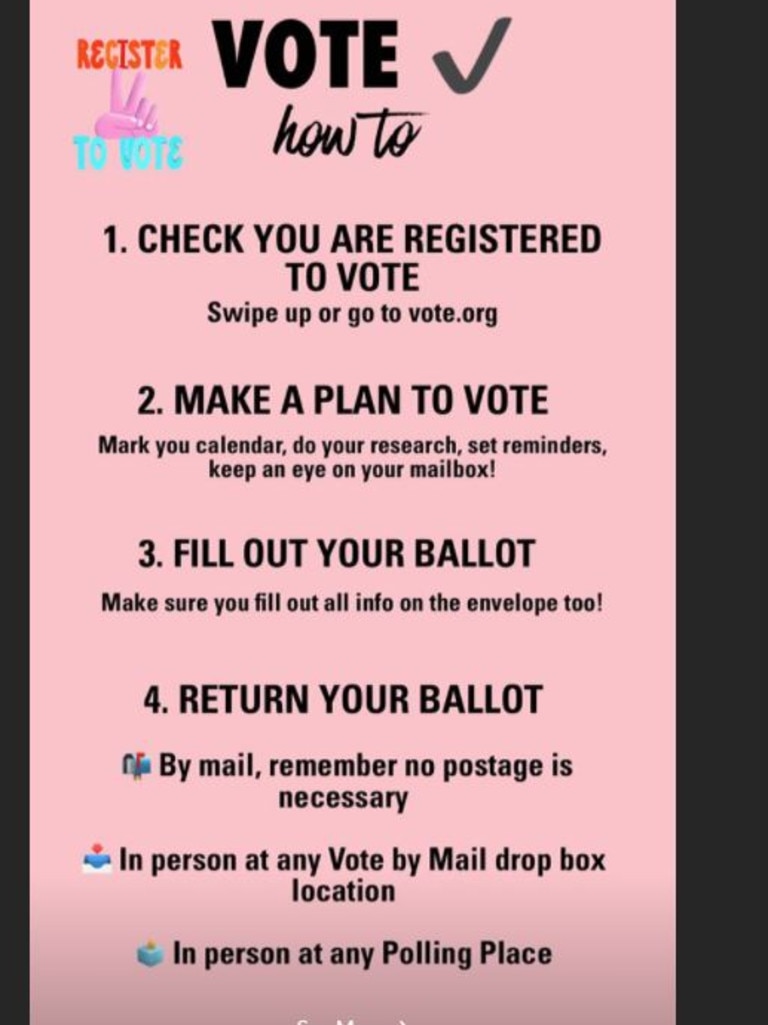 Jenner shared more how to vote information through her Instagram stories.