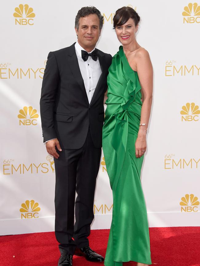 Mark Ruffalo and Sunrise Coigney attend the 66th Annual Primetime Emmy Awards.