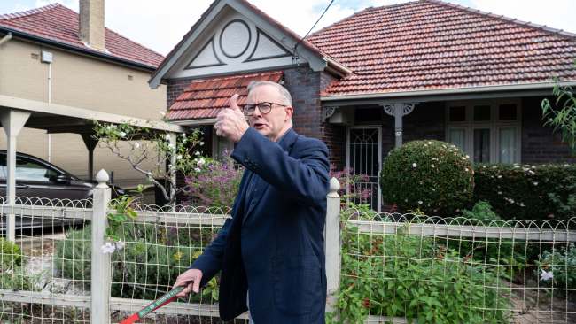 Mr Albanese was pressed about his intentions for his residential property in Marrickville, and whether it will be empty given the Prime Minister is entitled to live at Kirribilli House when in Sydney. Picture: NCA NewsWire / Flavio Brancaleone