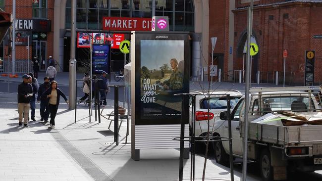 A concept image of the payphone upgrade near Market City.