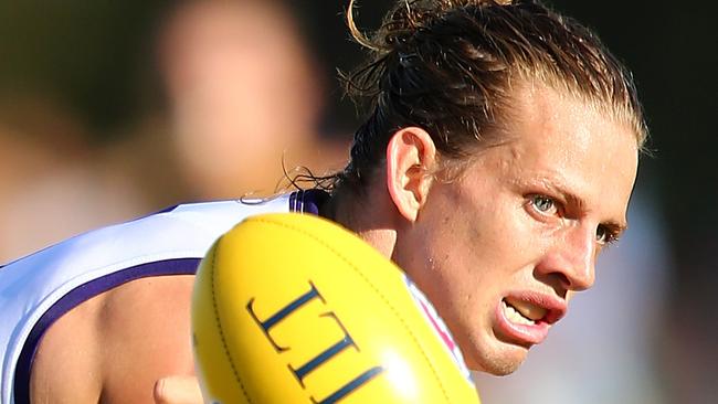 Nat Fyfe is back to lead the Dockers ... but will he lose the man-bun? Picture: Getty Images