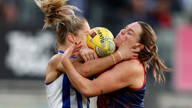 Chaplin said a difficult 0-4 spell during September had made Melbourne’s backline more resilient, even if it threatened the team’s finals hopes. Picture: Michael Willson / Getty Images