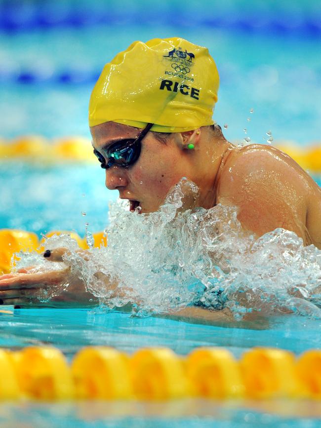 Question 18: Stephanie Rice swimming in the women's 200m individual medley Final at the Beijing Olympics. Picture: Michael Dodge