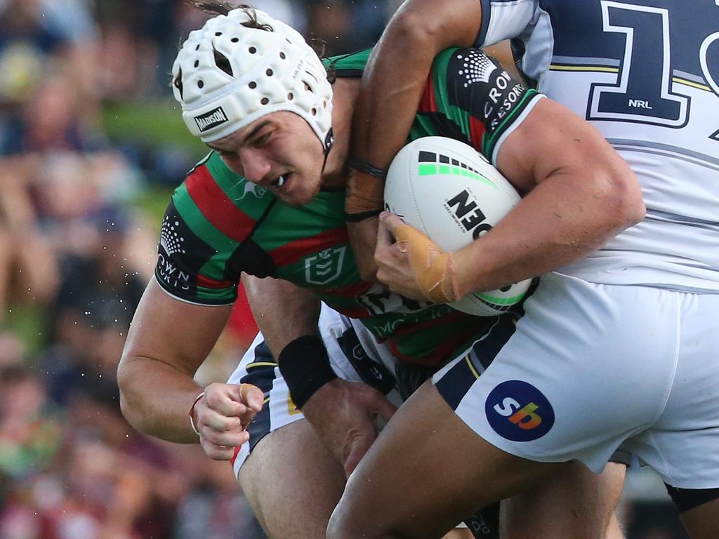 Souths’ Tallis Duncan will face a dangerous contact charge. Picture: Brendan Radke