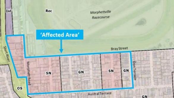 About 200 homes could be built in an area across from Morphettville Racecourse. Picture: Supplied.