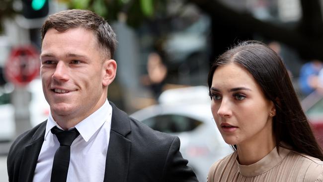 NRL player Tom Starling (left, pictured with his girlfriend) has been cleared of resisting police. Picture: NCA NewsWire / Damian Shaw