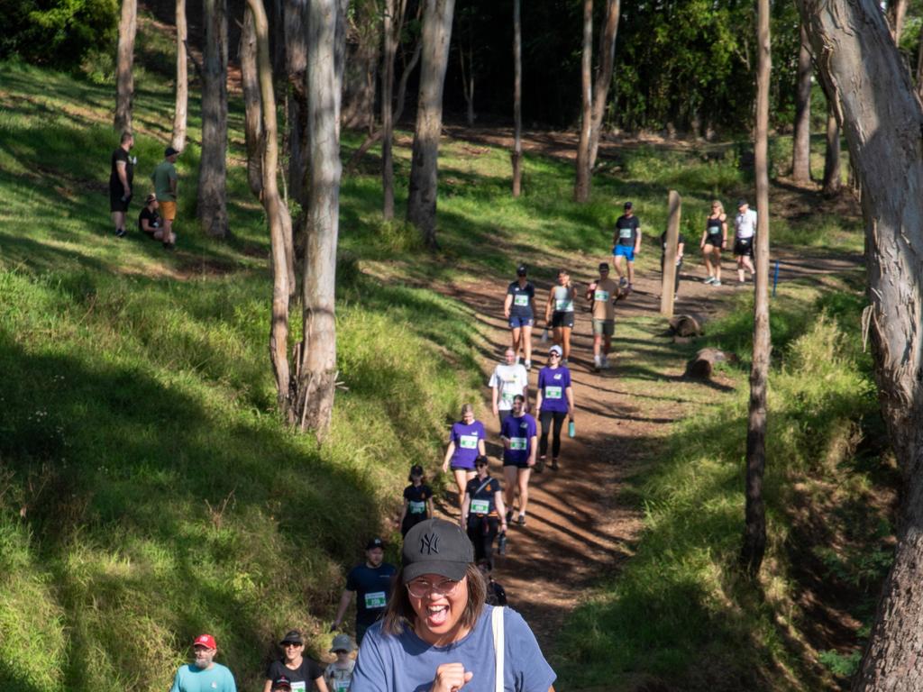 Kirsten Spain completes the 5km hike at Jubilee Park.Hike for Homeless held at Jubilee Park. October 19th, 2024