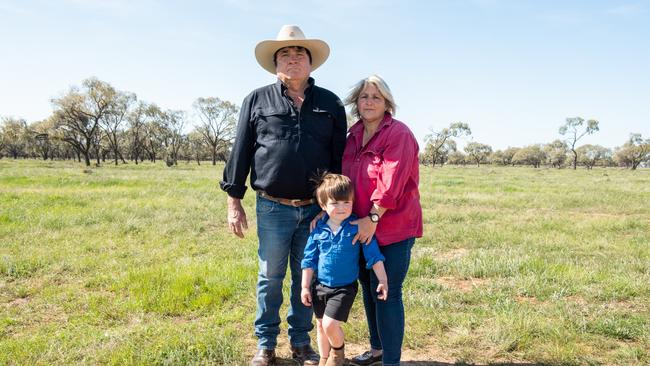 Memphis Francis, 3, with his grandparents Mark and Alex Facer. Picture: Ginette Guidolin