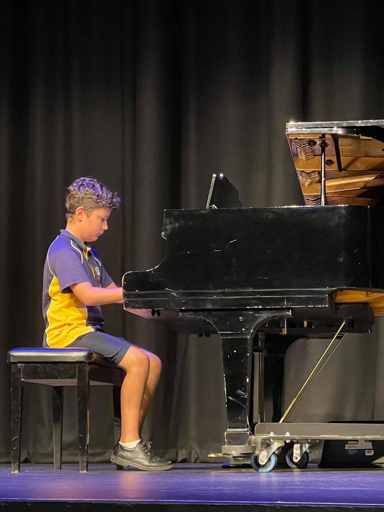 Haydn Potter at the Gladstone Eisteddfod in the Piano Solo (other than J S Bach, Sonata or Sonatina) section on Tuesday.