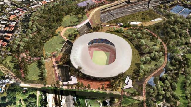 A view of the proposed Brisbane Stadium and New National Aquatic Centre at Victoria Park. Picture: Archipelago Architects