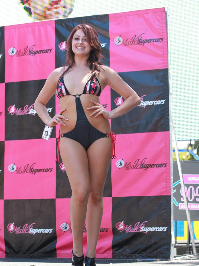 Gold Coast 2010 Miss V8 Supercars swimwear judging at the Sea FM stage. Samantha Harrison. Picture: Supplied