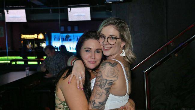 L-R Hayley Elliott and Nikki Taylor at Zodiac Nightclub. Photo Liam Fahey / Morning Bulletin