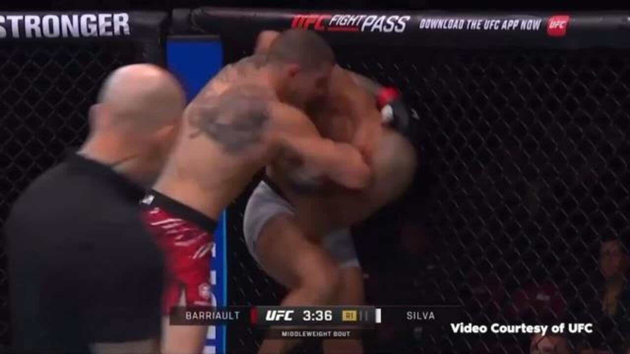 Barriault's brutal elbow KOs Bruno Silva