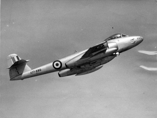 A Royal Australian Air Force Gloster Meteor jet fighter