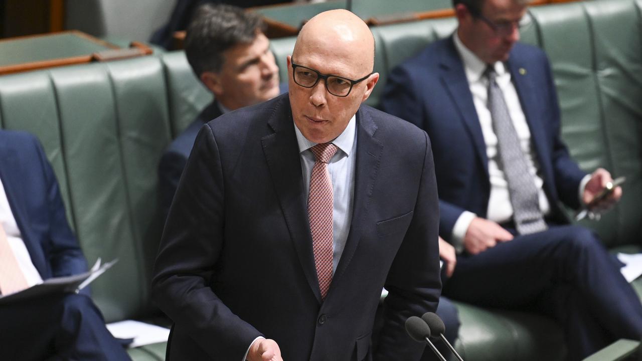 CANBERRA, AUSTRALIA, NewsWire Photos. AUGUST 3, 2023: Leader of the Opposition Peter Dutton during Question Time at Parliament House in Canberra. Picture: NCA NewsWire / Martin Ollman