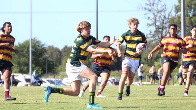 Ballymore Cup rugby action at the Albany Creek Brumbies Junior Rugby Union Club on Friday, April 12, 2024.