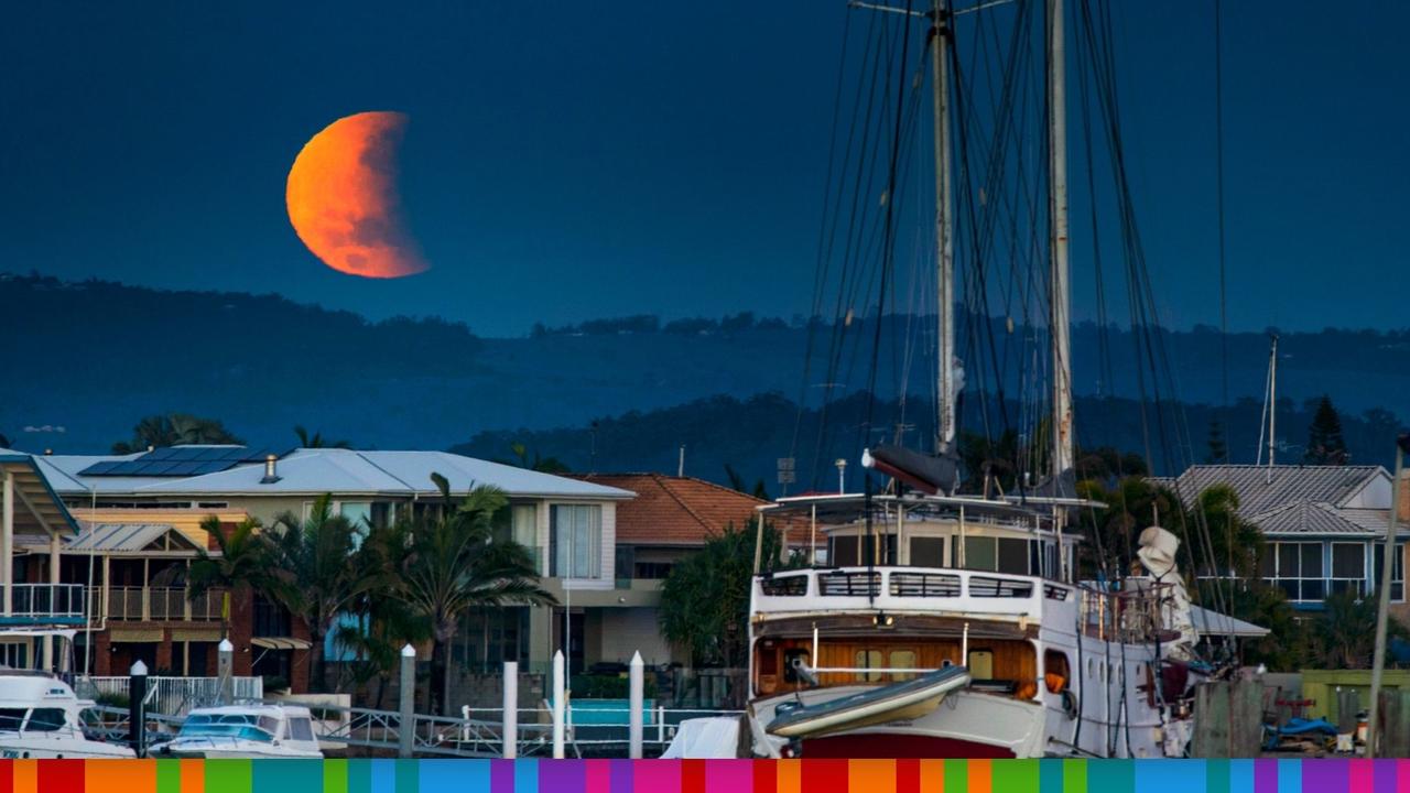 A rare ‘blood moon eclipse’ will occur on Friday night lasting over three hours. Picture: Lachie Millard