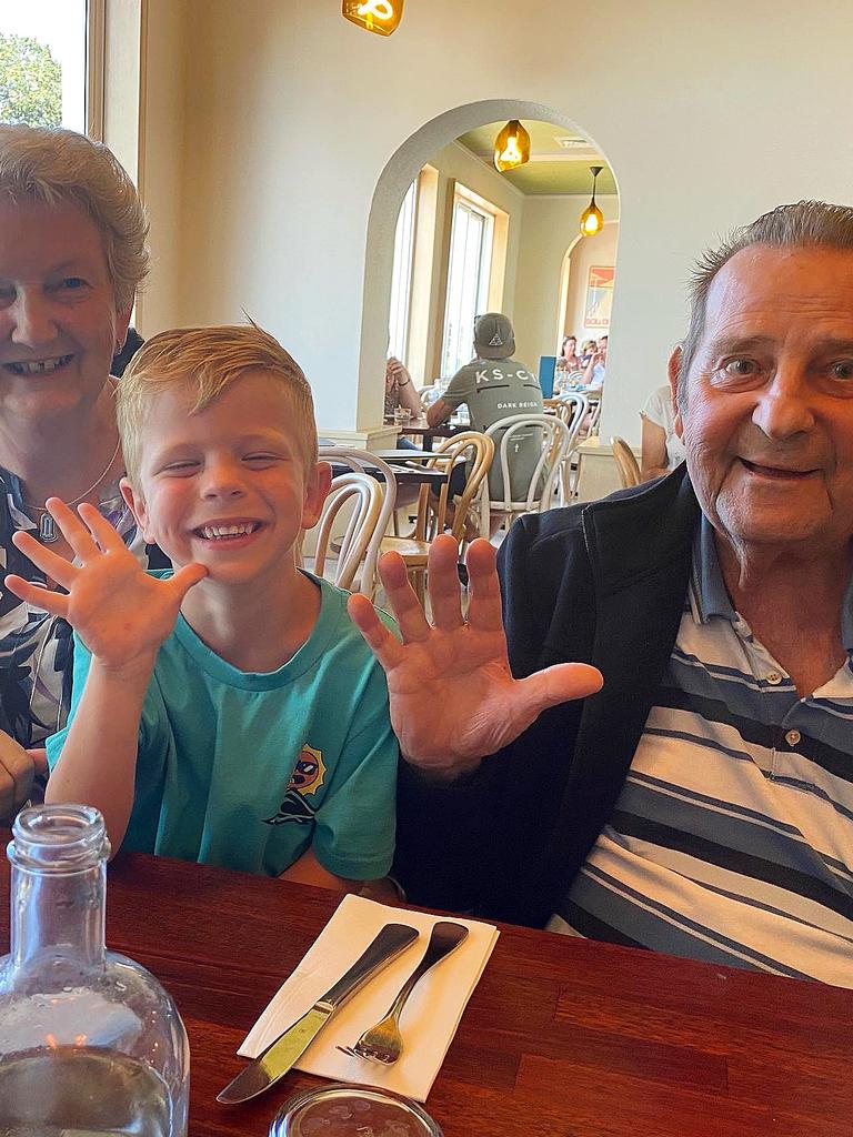 Stewart Grant with wife Carol and grandson Jed.