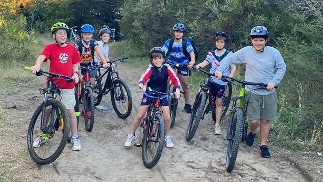 A photo of some of the bike riders who use the tracks.