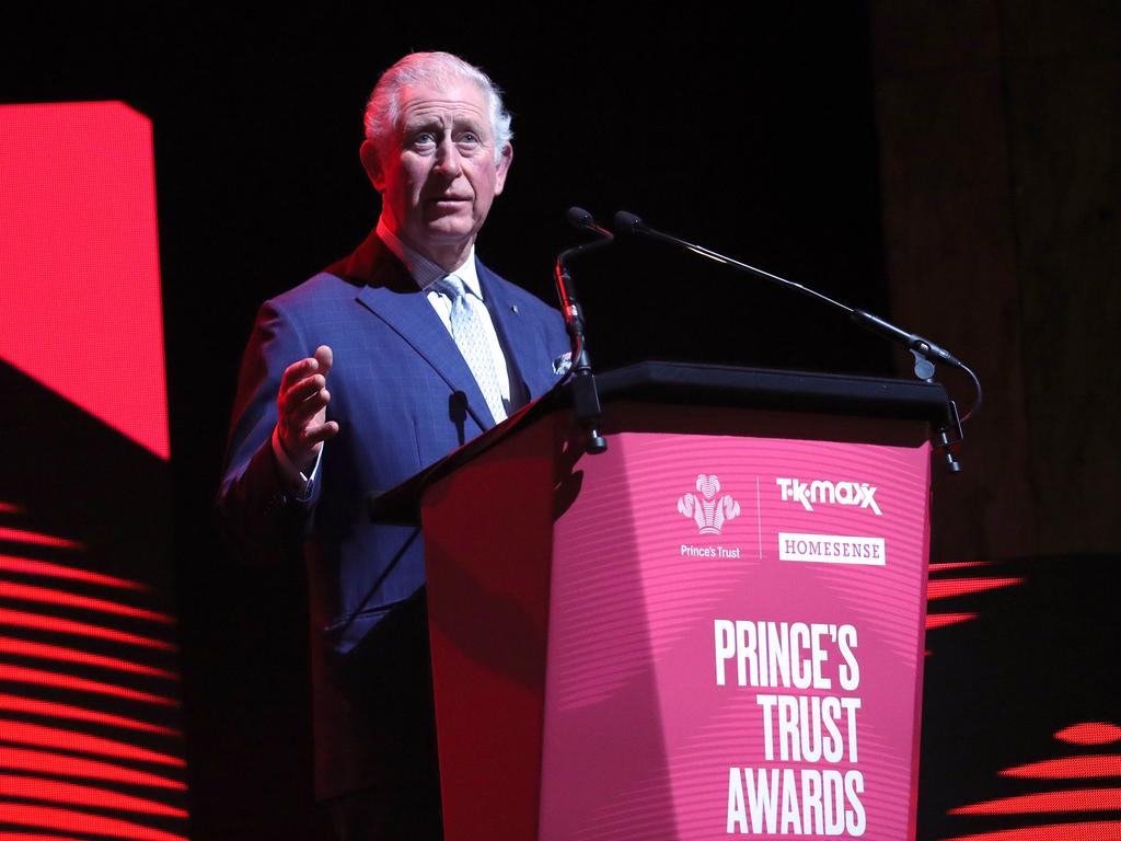 Prince Charles speaks on stage at the Prince's Trust And TK Maxx &amp; Homesense Awards at London Palladium on March 11, 2020 in London, England. Picture: Yui Mok