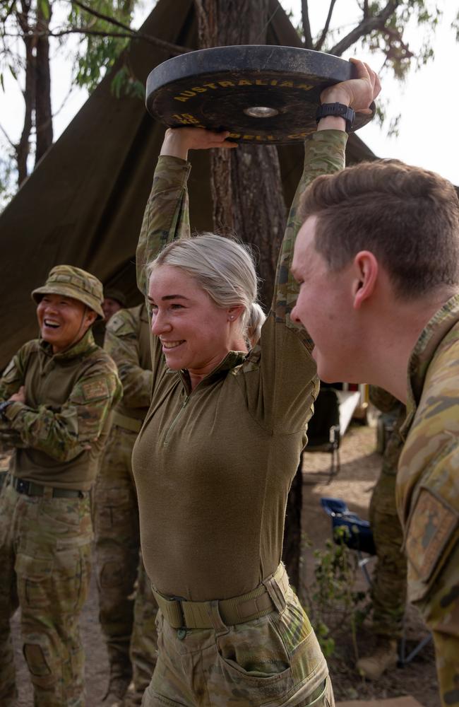 ADF Private Steffani Grace competes in a fitness competition during Talisman Sabre 2021. Picture: Lance Corporal Ujian Gosun