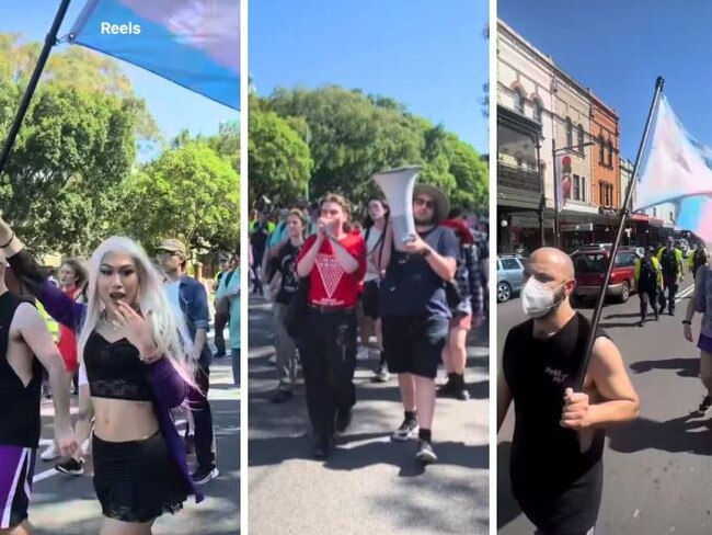 Images from the Trans Day of Resistance protest. Picture: Instagram