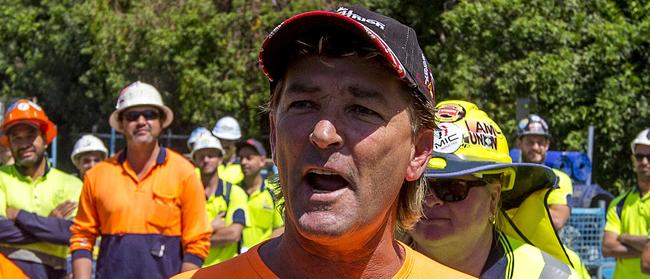 CFMEU member Scott Vink: “There is still uncertainty as to clarification of work moving forward and we are hoping Yuhu Group will be making some announcements in the near future.”  Picture: Jerad Williams