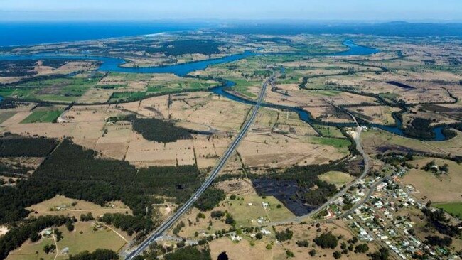 Aerial view of the Coopernook Bypass