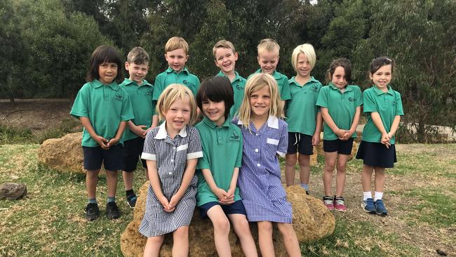 Anglesea Primary School Junior T Back row left to right Pippen Menzies, Eli Ross, Morgan Littleford, Benjamin Marano, Isaac Jones, Theodore Talimanidis, Ezra Jacka, Hazel Gomez. Front row left to right Florence Gilbert, Adam Parsons, and JoJo Clemens. Picture: Supplied