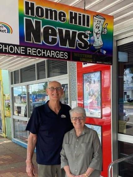 Graham and Delphine Baker have passed on the keys to Home Hill Newsagency to their daughter, after 18 years behind the counter.