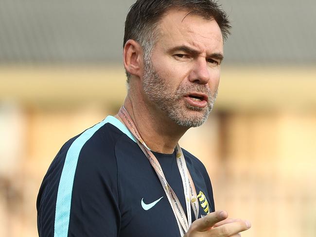 MALACCA, MALAYSIA - OCTOBER 02:  Assistant coach Ante Milicic  looks on during an Australia Socceroos training session at Hang Tuah Stadium on October 2, 2017 in Malacca, Malaysia.  (Photo by Robert Cianflone/Getty Images)