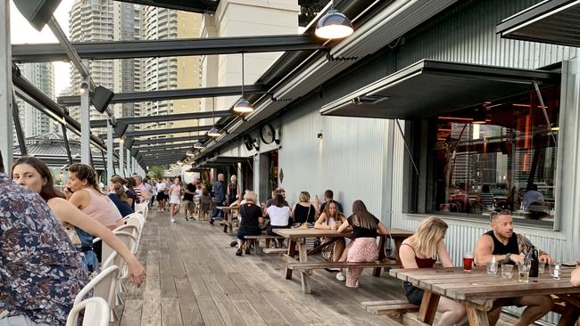 While some locals were out and about at Howard Smith Wharves on Saturday, business owners say patronage is down. Picture: Isabella Magee