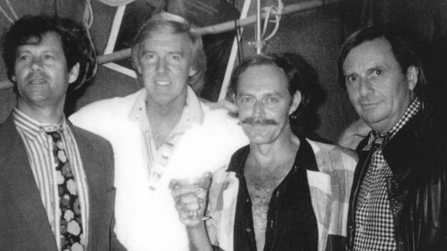 Bruce Beresford (left) with Barry Crocker, Barry Otto and Barry Humphries.