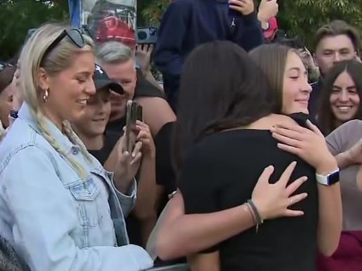 Meghan Markle hugs a royal fan as near Windsor Castle in 2022. Picture: BBC News