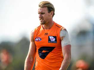 Lachlan Keeffe is seen during a GWS Giants training session in Sydney, Tuesday, July 31, 2018. (AAP Image/Brendan Esposito) NO ARCHIVING. Picture: BRENDAN ESPOSITO