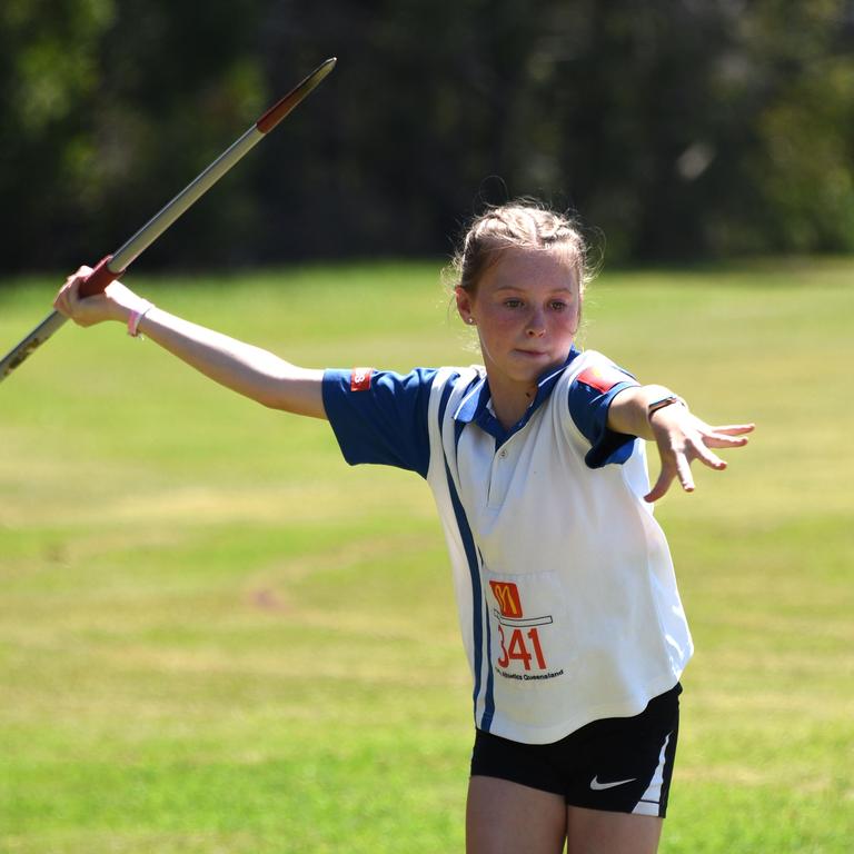 Lillie Howell in action at the Mudgeeraba little athletics competition. (Photo/Steve Holland)