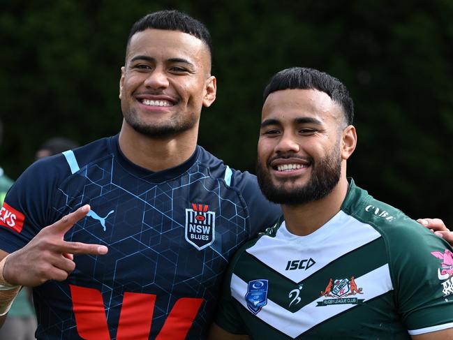 Stephen and brother Christian Crichton. Pic: NRL Photos Grant Trouville