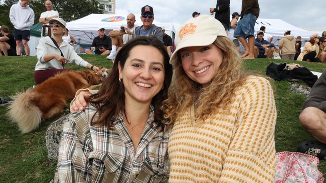 Ashley Kaiser and Sophie Matters at the Surf of Origin at Burleigh Beach. Picture: Annette Dew