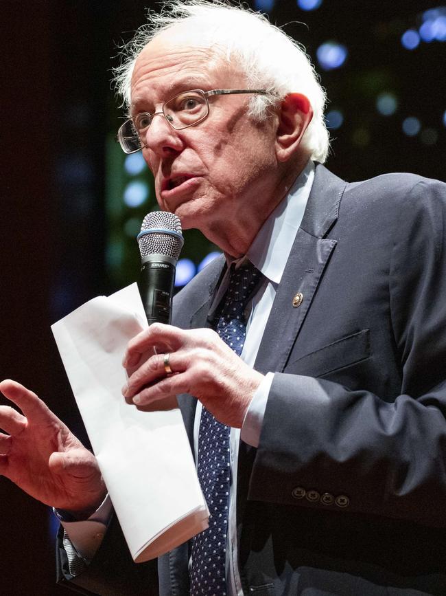 Bernie Sanders during a roundtable discussion at the Capitol. Picture: AFP.