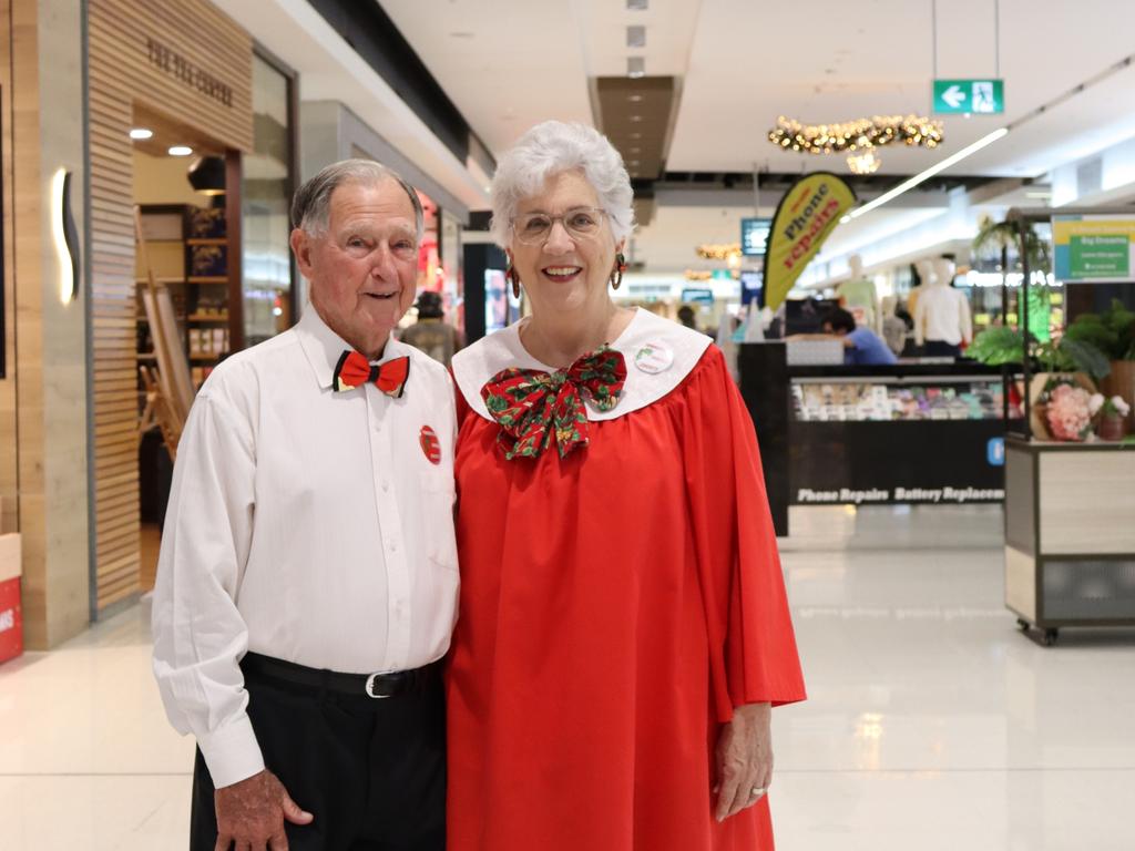 Kym and Rod Wilson lead the ChoralAires, a volunteer choir at the Townsville Choral Society which has been spreading Christmas joy since Townsville Shopping Centre opened almost four decades ago.