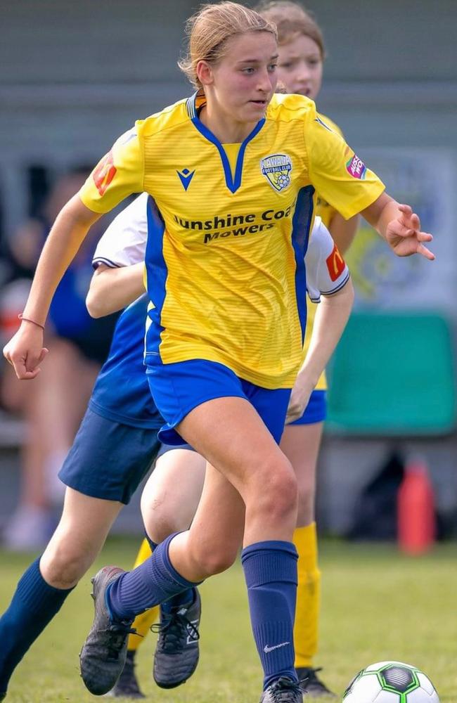 Kawana FC junior Antonella Lalli has been named as a player to watch on the Sunshine Coast. Picture: AussieActive Soccer