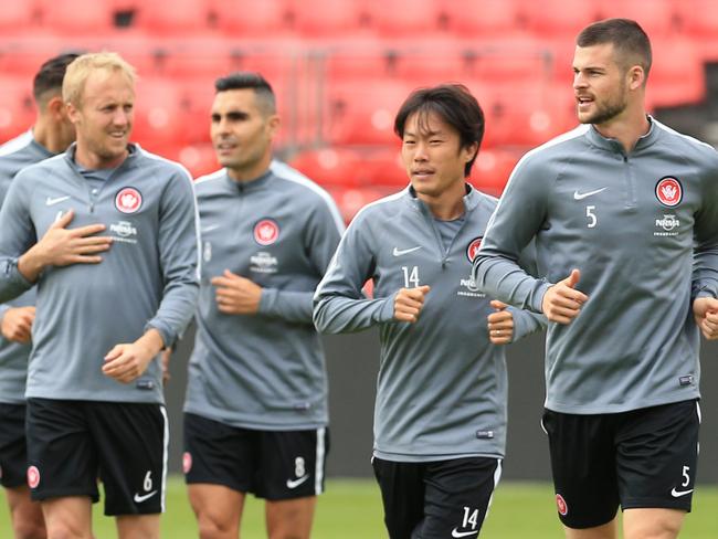 Western Sydney Wanderers training at Spotless Stadium ahead of their round 1 blockbuster against Sydney FC at ANZ Stadium next week. pic Mark Evans