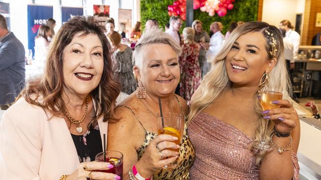 At Fitzy's Colour of Change luncheon are (from left) Annette Scarborough, Hayley Sergent and Tori Sergent raising funds for local breast cancer support, Thursday, May 26, 2022. Picture: Kevin Farmer