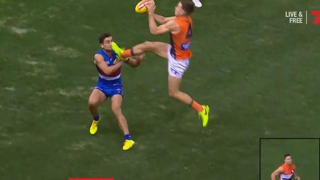 Greene’s kick to the face of Bulldog Luke Dahlhaus was a big talking point in 2017.