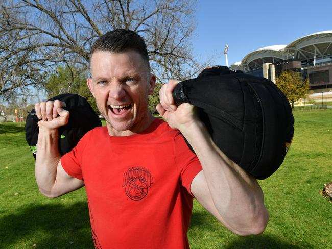 Original Bootcamp licensee Rob Coad poses for a photograph in North Adelaide,  Adelaide on Thursday the 12th of September 2019. Original Bootcamp in North Adelaide and Henley Beach has been recognized as the "Best Gym" in the Messenger polls.  (AAP Image/Keryn Stevens)