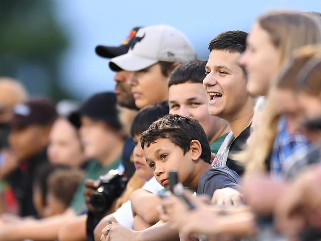 MACKAY, AUSTRALIA - MAY 07: A general view is seen of spectators ahead of the round nine NRL match between the Sydney Roosters and the Gold Coast Titans at BB Print Stadium, on May 07, 2022, in Mackay, Australia. (Photo by Albert Perez/Getty Images)