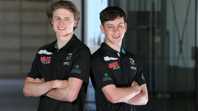 Port Adelaide draftees Xavier Duursma and Zak Butters.