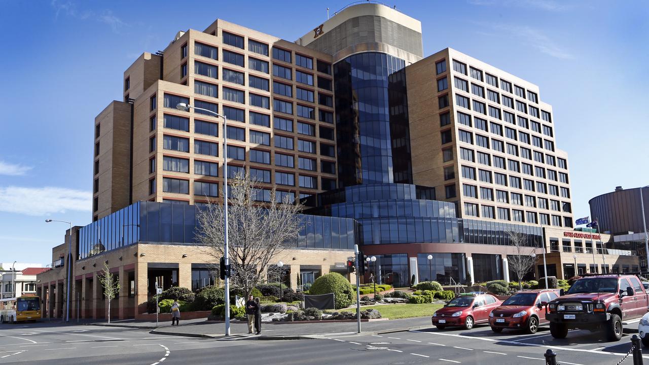 Hobart’s Grand Chancellor hotel where the infected man worked several shifts, ignoring pleas to self isolate.