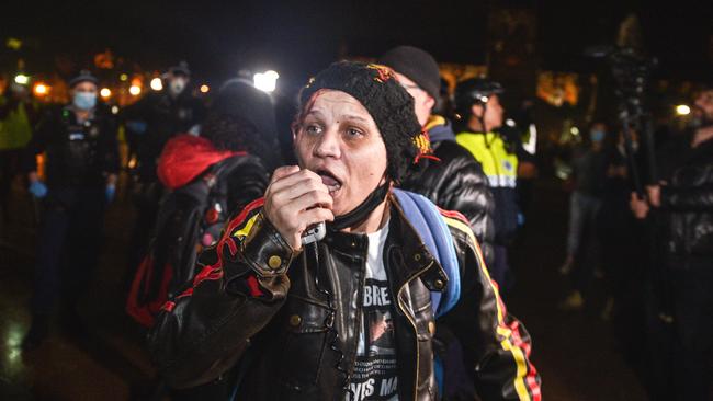 A protester at the BLM rally. Picture: Flavio Brancaleone